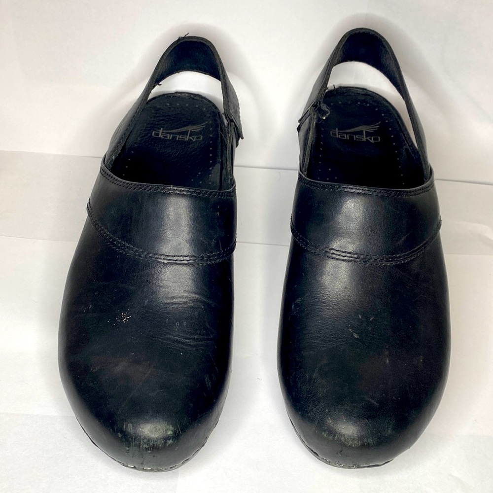 Black leather dansko heels size 39